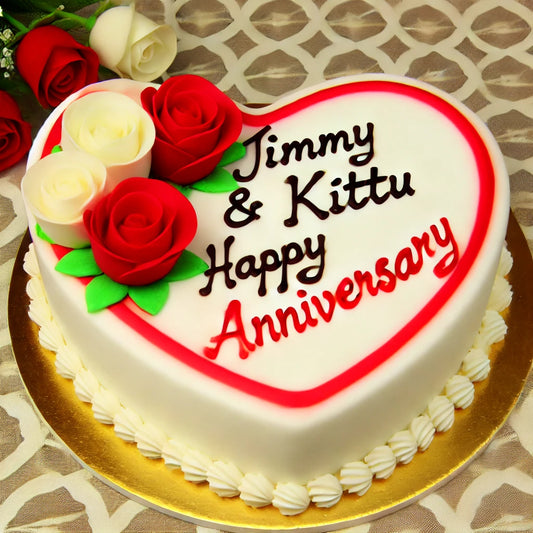 আবেগময় হার্ট-শেপড বার্ষিকী কেক - Heartfelt Heart-Shaped Anniversary Cake