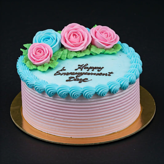 ইঙ্গেজমেন্টের গোলাপি কেক-Engagement rose cake