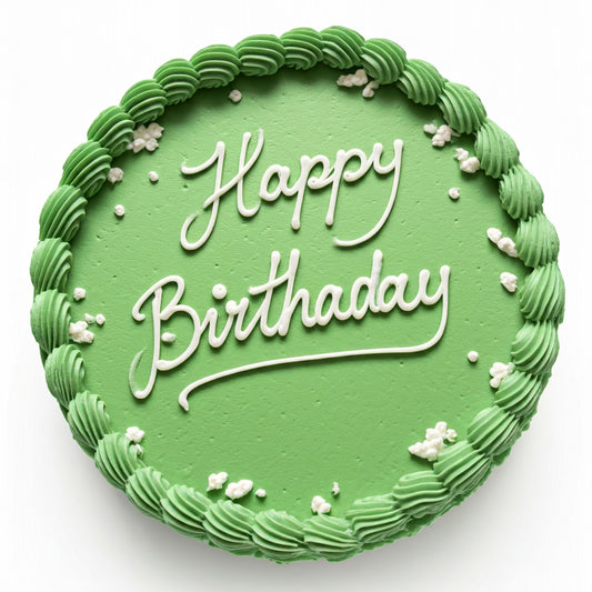 একটি মিনিমালিস্ট সবুজ জন্মদিনের কেক-A Minimalist Green Birthday Cake